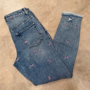 Tinseltown Blue Jeans with Pink Butterfly Accents